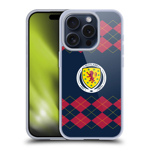 Scotland National Football Team Logo 2 Argyle Soft Gel Case for Apple iPhone 15 Pro