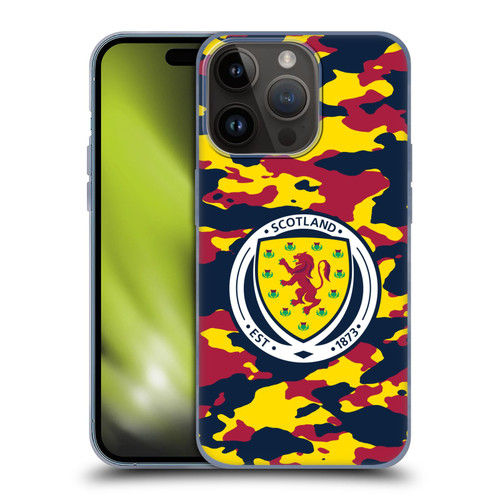 Scotland National Football Team Logo 2 Camouflage Soft Gel Case for Apple iPhone 15 Pro