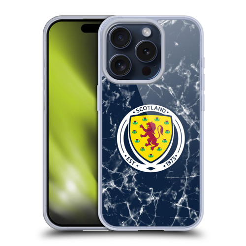 Scotland National Football Team Logo 2 Marble Soft Gel Case for Apple iPhone 15 Pro