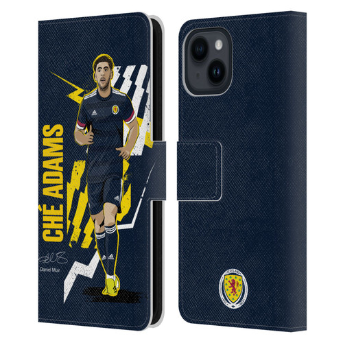 Scotland National Football Team Players Ché Adams Leather Book Wallet Case Cover For Apple iPhone 15