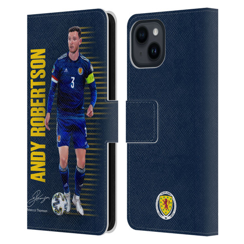 Scotland National Football Team Players Andy Robertson Leather Book Wallet Case Cover For Apple iPhone 15