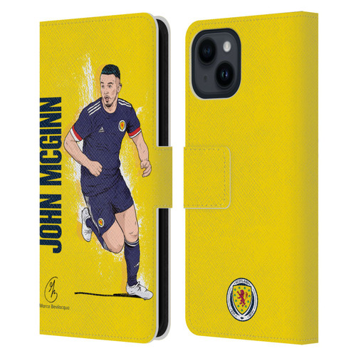 Scotland National Football Team Players John McGinn Leather Book Wallet Case Cover For Apple iPhone 15