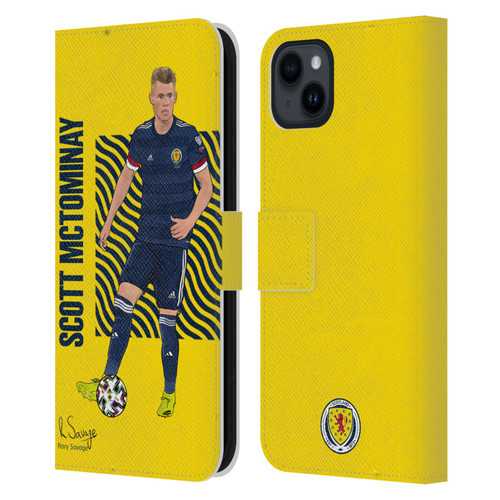 Scotland National Football Team Players Scott McTominay Leather Book Wallet Case Cover For Apple iPhone 15 Plus
