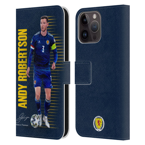 Scotland National Football Team Players Andy Robertson Leather Book Wallet Case Cover For Apple iPhone 15 Pro Max