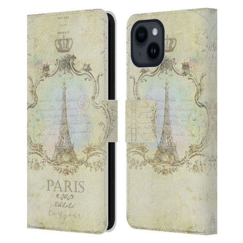 Jena DellaGrottaglia Assorted Paris My Embrace Leather Book Wallet Case Cover For Apple iPhone 15
