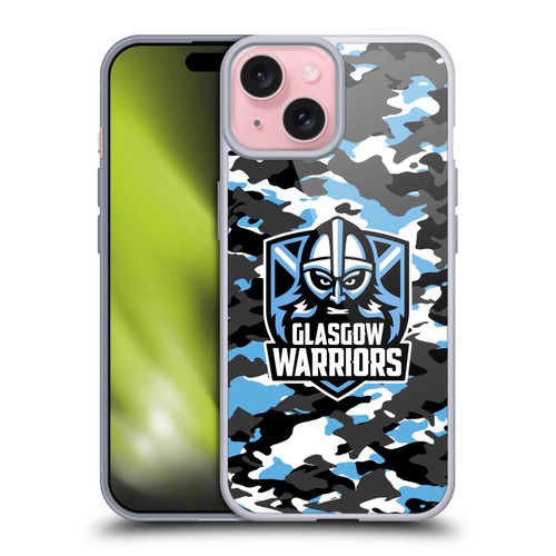 Glasgow Warriors Logo 2 Camouflage Soft Gel Case for Apple iPhone 15