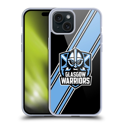 Glasgow Warriors Logo 2 Diagonal Stripes Soft Gel Case for Apple iPhone 15 Plus