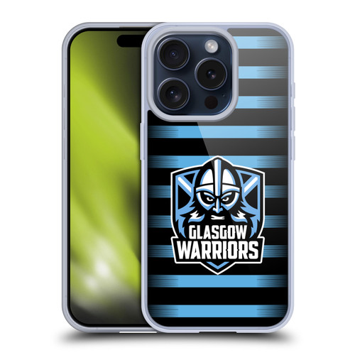 Glasgow Warriors Logo 2 Stripes Soft Gel Case for Apple iPhone 15 Pro
