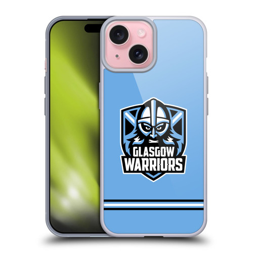 Glasgow Warriors Logo Stripes Blue Soft Gel Case for Apple iPhone 15