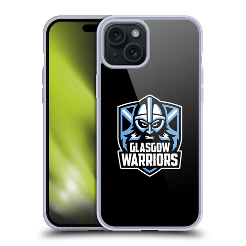 Glasgow Warriors Logo Plain Black Soft Gel Case for Apple iPhone 15 Plus