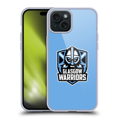 Glasgow Warriors Logo Plain Blue Soft Gel Case for Apple iPhone 15 Plus