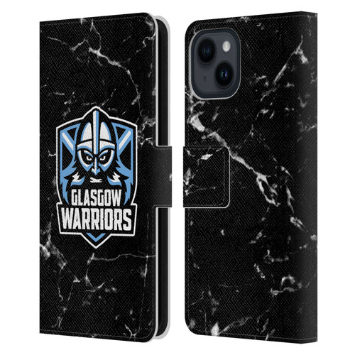 Glasgow Warriors Logo 2 Marble Leather Book Wallet Case Cover For Apple iPhone 15