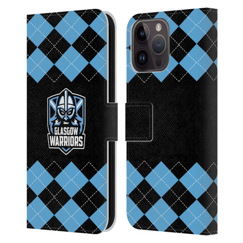 Glasgow Warriors Logo 2 Argyle Leather Book Wallet Case Cover For Apple iPhone 15 Pro Max