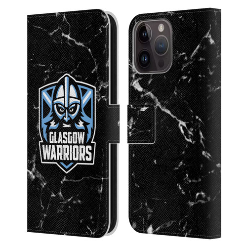 Glasgow Warriors Logo 2 Marble Leather Book Wallet Case Cover For Apple iPhone 15 Pro Max