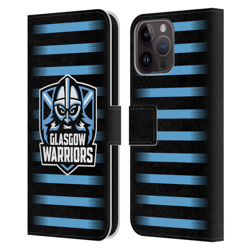 Glasgow Warriors Logo 2 Stripes Leather Book Wallet Case Cover For Apple iPhone 15 Pro Max