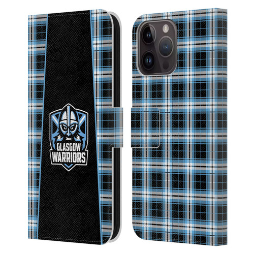 Glasgow Warriors Logo 2 Tartan Leather Book Wallet Case Cover For Apple iPhone 15 Pro Max