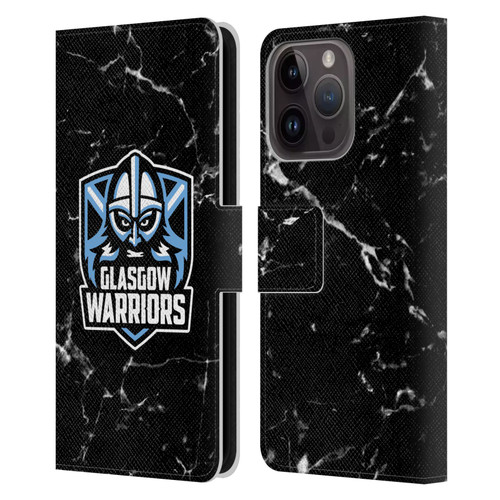 Glasgow Warriors Logo 2 Marble Leather Book Wallet Case Cover For Apple iPhone 15 Pro
