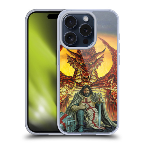 Ed Beard Jr Dragon Friendship Knight Templar Soft Gel Case for Apple iPhone 15 Pro & MagSafe