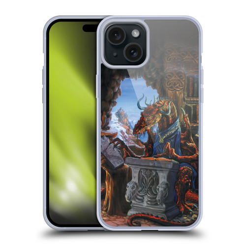 Ed Beard Jr Dragons Ancient Scholar Soft Gel Case for Apple iPhone 15 Plus