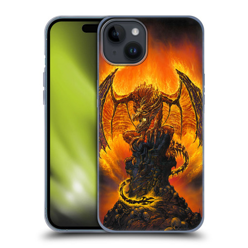 Ed Beard Jr Dragons Harbinger Of Fire Soft Gel Case for Apple iPhone 15 Plus