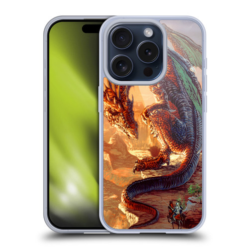 Ed Beard Jr Dragons Bravery Misplaced Soft Gel Case for Apple iPhone 15 Pro