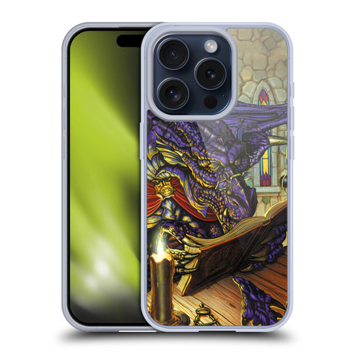 Ed Beard Jr Dragons A Good Book Soft Gel Case for Apple iPhone 15 Pro