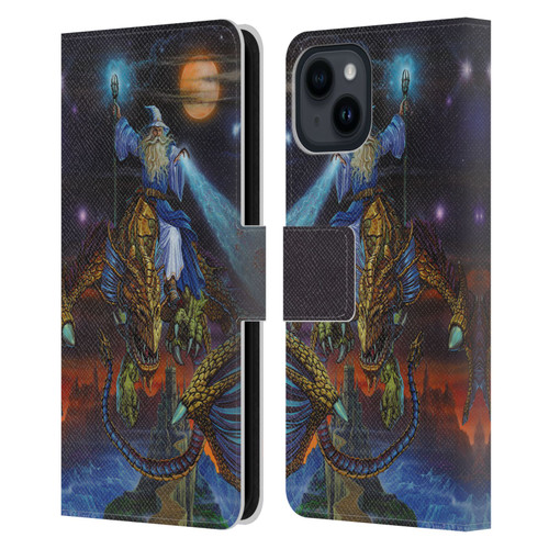 Ed Beard Jr Dragon Friendship Twilight Tempest Leather Book Wallet Case Cover For Apple iPhone 15