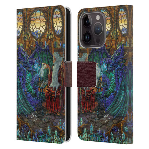 Ed Beard Jr Dragon Friendship Wizard & Dragon Leather Book Wallet Case Cover For Apple iPhone 15 Pro