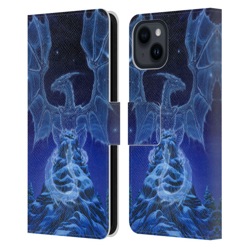 Ed Beard Jr Dragons Winter Spirit Leather Book Wallet Case Cover For Apple iPhone 15