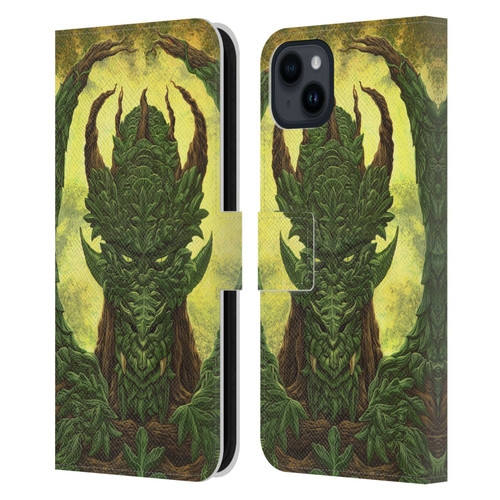Ed Beard Jr Dragons Green Guardian Greenman Leather Book Wallet Case Cover For Apple iPhone 15 Plus