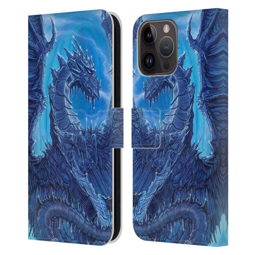 Ed Beard Jr Dragons Glacier Leather Book Wallet Case Cover For Apple iPhone 15 Pro Max