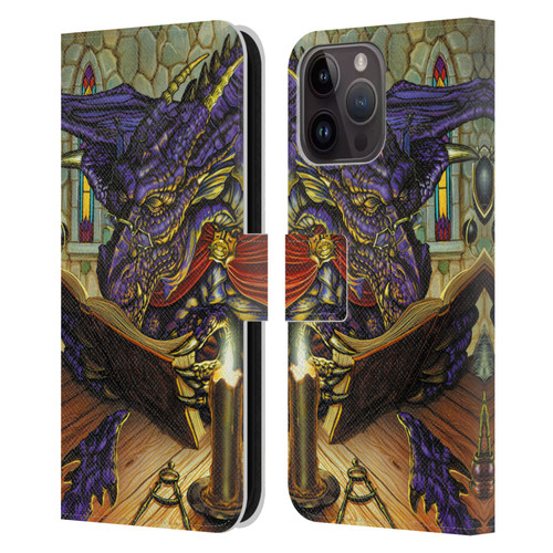 Ed Beard Jr Dragons A Good Book Leather Book Wallet Case Cover For Apple iPhone 15 Pro Max
