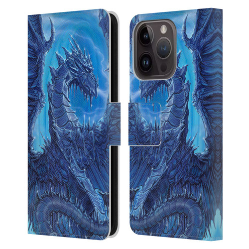 Ed Beard Jr Dragons Glacier Leather Book Wallet Case Cover For Apple iPhone 15 Pro