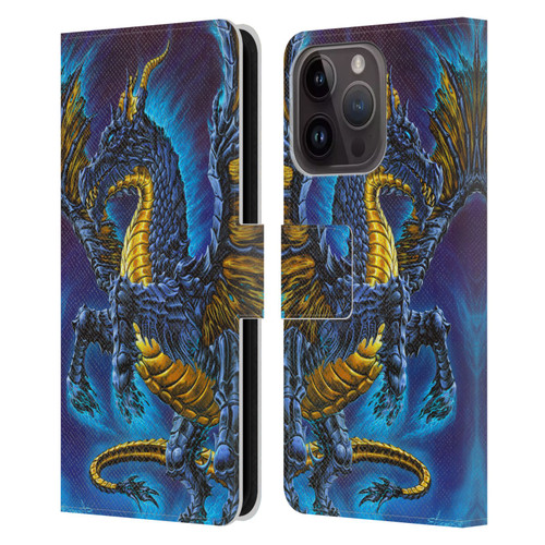 Ed Beard Jr Dragons Mare Leather Book Wallet Case Cover For Apple iPhone 15 Pro