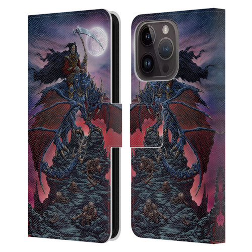 Ed Beard Jr Dragons Reaper Leather Book Wallet Case Cover For Apple iPhone 15 Pro