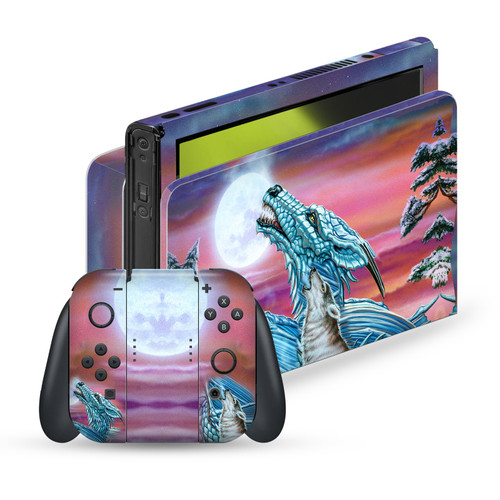 Ed Beard Jr Dragons Moon Song Wolf Moon Vinyl Sticker Skin Decal Cover for Nintendo Switch OLED