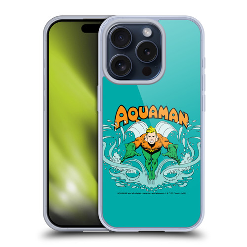 Aquaman DC Comics Fast Fashion Swim Soft Gel Case for Apple iPhone 15 Pro
