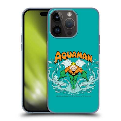 Aquaman DC Comics Fast Fashion Swim Soft Gel Case for Apple iPhone 15 Pro