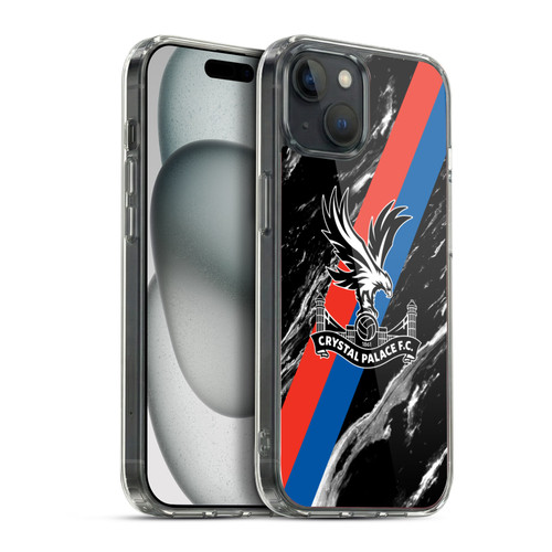 Crystal Palace FC Crest Black Marble Soft Gel Case for Apple iPhone 15 Plus & MagSafe