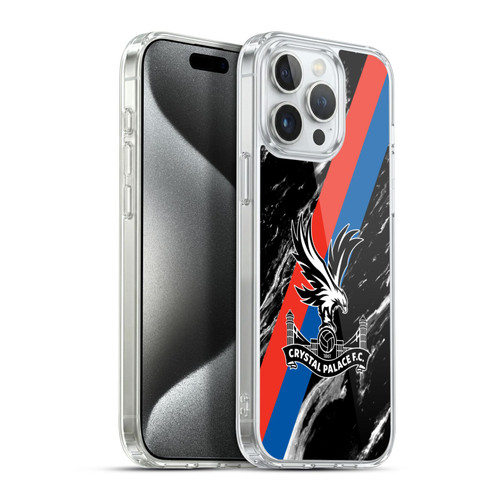 Crystal Palace FC Crest Black Marble Soft Gel Case for Apple iPhone 15 Pro Max & MagSafe