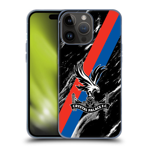 Crystal Palace FC Crest Black Marble Soft Gel Case for Apple iPhone 15 Pro Max