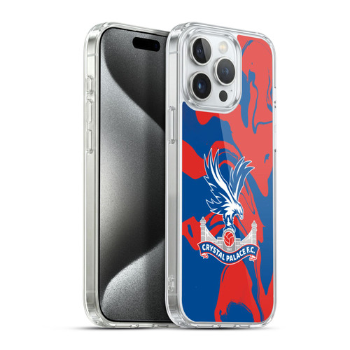 Crystal Palace FC Crest Red And Blue Marble Soft Gel Case for Apple iPhone 15 Pro Max & MagSafe