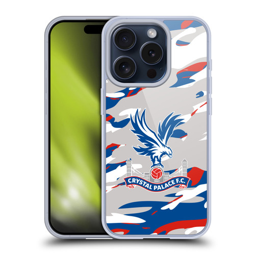 Crystal Palace FC Crest Camouflage Soft Gel Case for Apple iPhone 15 Pro
