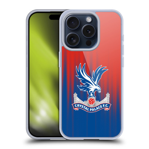 Crystal Palace FC Crest Halftone Soft Gel Case for Apple iPhone 15 Pro & MagSafe