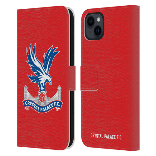 Crystal Palace FC Crest Eagle Leather Book Wallet Case Cover For Apple iPhone 15 Plus