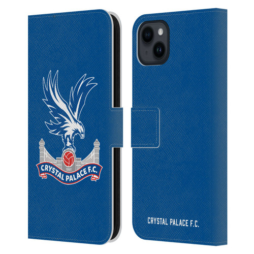 Crystal Palace FC Crest Plain Leather Book Wallet Case Cover For Apple iPhone 15 Plus