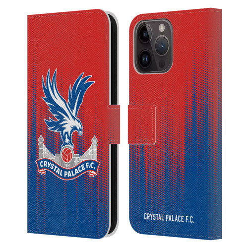 Crystal Palace FC Crest Halftone Leather Book Wallet Case Cover For Apple iPhone 15 Pro Max