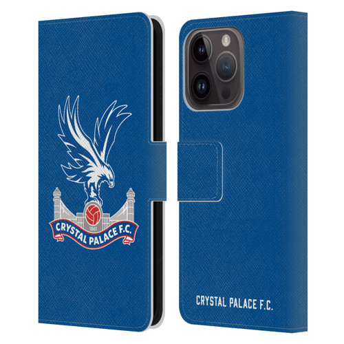 Crystal Palace FC Crest Plain Leather Book Wallet Case Cover For Apple iPhone 15 Pro
