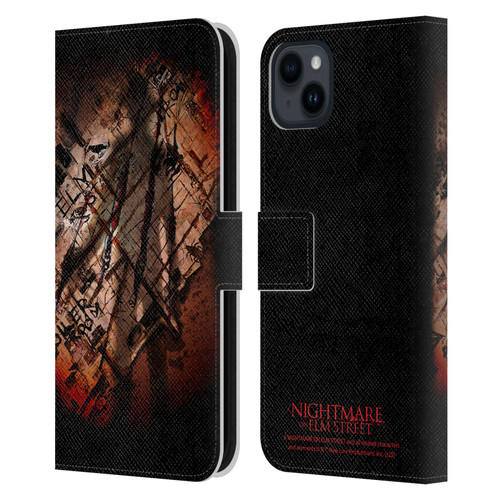 A Nightmare On Elm Street (2010) Graphics Freddy Boiler Room Leather Book Wallet Case Cover For Apple iPhone 15 Plus