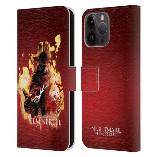 A Nightmare On Elm Street (2010) Graphics Freddy Nightmare Leather Book Wallet Case Cover For Apple iPhone 15 Pro Max